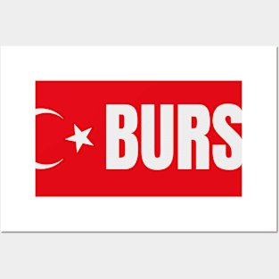 Bursa City in Turkish Flag Posters and Art